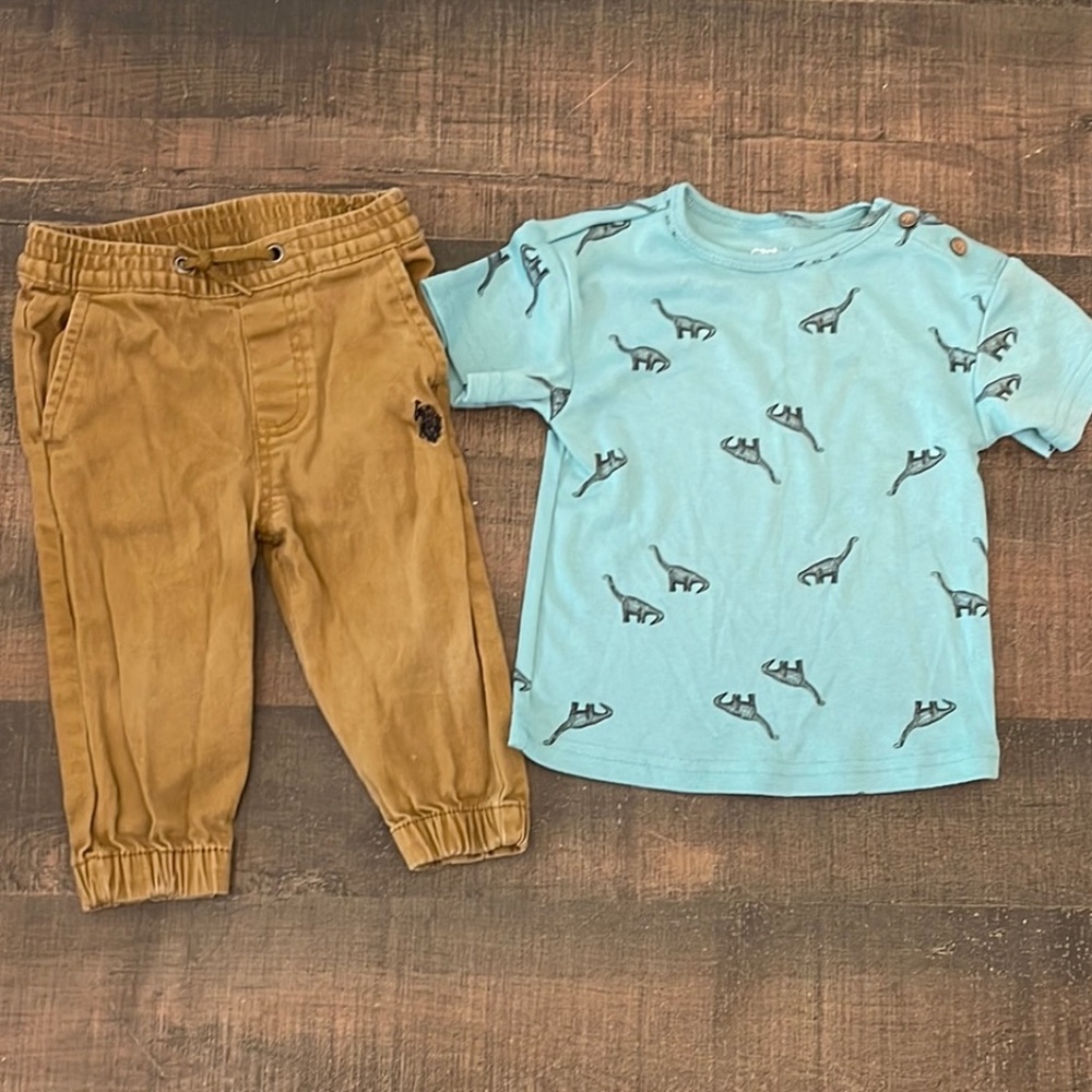 Size 18 months U.S. Polo pants and Carter’s tshirt